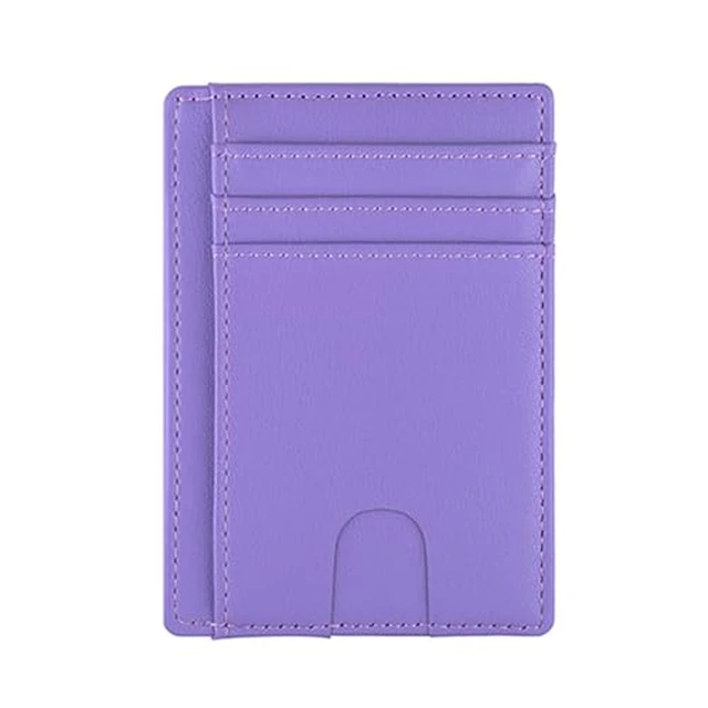 Alt view image 3 of 4 - Slim Minimalist Front Pocket RFID Blocking Leather Wallets for Men Women Medium Size (Cross pattern Pink)