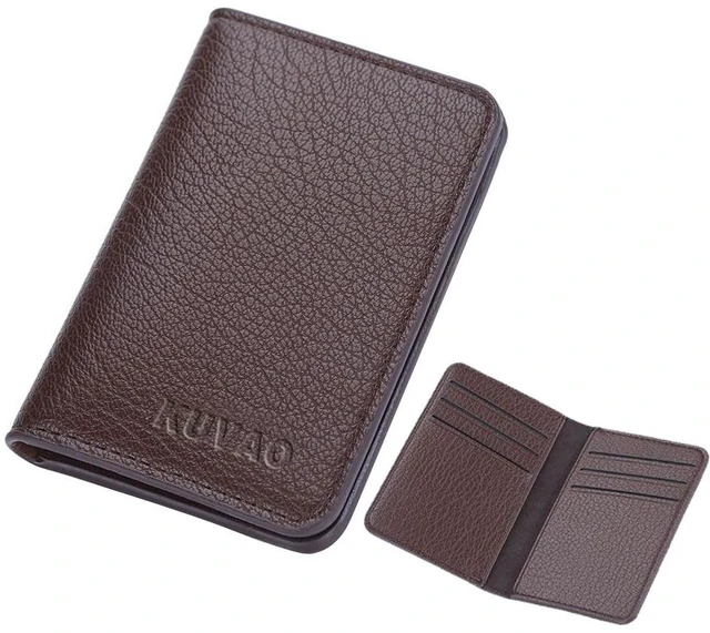 Main image of Slim Thin Credit Card Holder,Soft and delicate PU leather,minimalist wallet for Men & Women,Multiple Card Slots Simple Thin Wallet (Coffee)