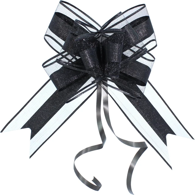 Main image of Large Black Pull Bows for Gift Wrapping, 8 Inch, 10 Pack, Men