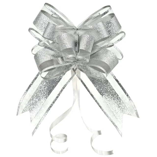 Alt view image 5 of 7 - Gift Bows, 6 Inch 10 Pack Glitter Pull Bows for Valentine Gifts