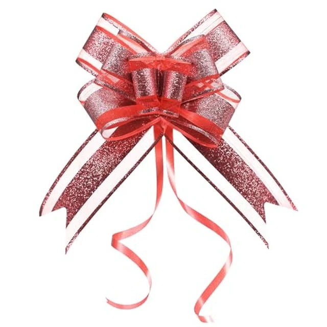 Alt view image 2 of 7 - Gift Bows, 6 Inch 10 Pack Glitter Pull Bows for Valentine Gifts
