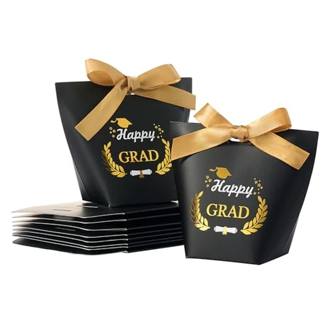 Alt view image 2 of 2 - 30 Pack Graduation Treat Boxes with Ribbon,perfect for Small Appreciation Gifts, Candy,Mini Treat,Graduation Centerpieces for Tables 2026 Graduations Decorations Grad Party Favor Bags