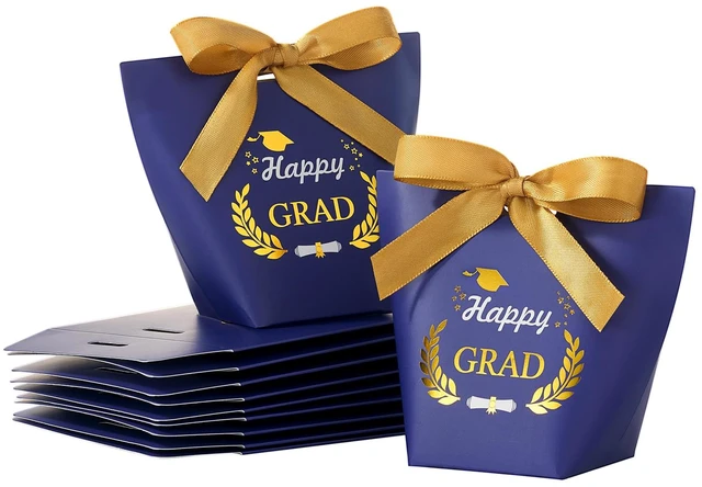 Main image of 30 Pack Graduation Treat Boxes with Ribbon,perfect for Small Appreciation Gifts, Candy,Mini Treat,Graduation Centerpieces for Tables 2026 Graduations Decorations Grad Party Favor Bags