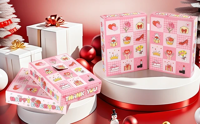 Alt view image 3 of 3 - 5 Pack DIY Surprise Gift Boxes with Compartments Holes for 12 Days Advent