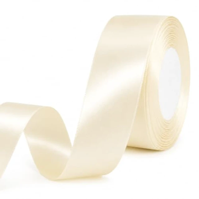 Alt view image 2 of 2 - 1Inch Wide Cream Satin Ribbon, Double Face Satin Ribbon for Gift Wrapping