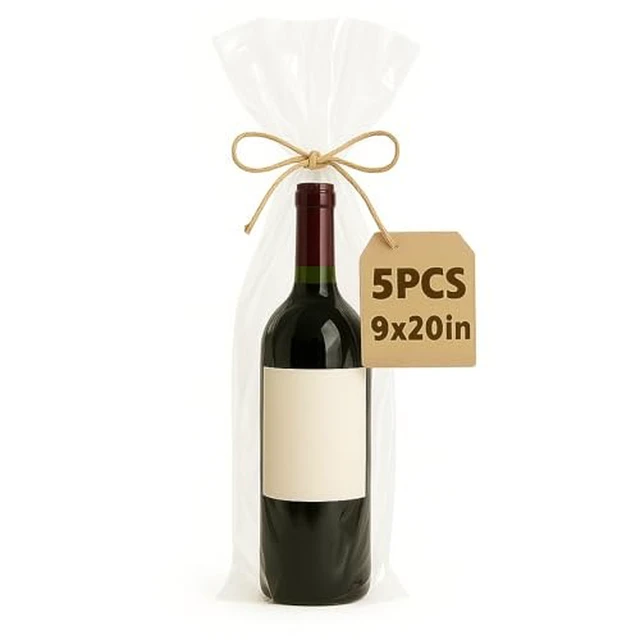 Alt view image 3 of 5 - Clear Cellophane Gift Bags with Twist Ties, 9x20 Inches, 10 Pack