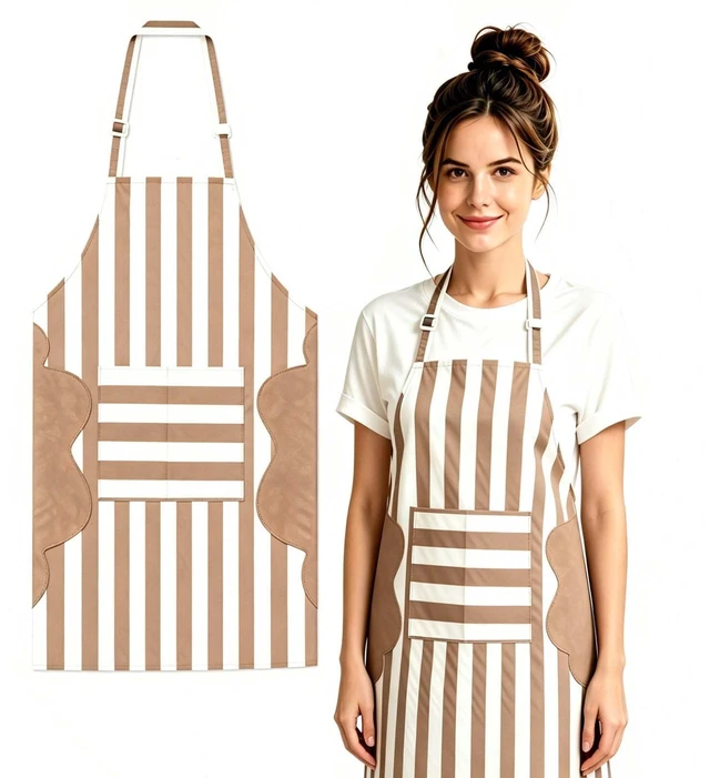 Main image of Striped Apron with Cloud Drying Panels, One Size, Waterproof Polyester Cotton Blend, 1 Piece