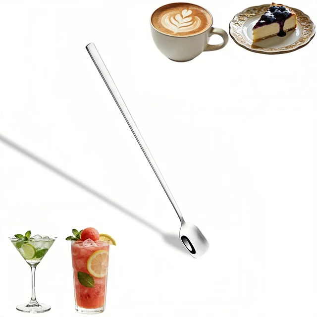 Main image of 9-Inch Iced Tea Spoons Stainless Steel, Long Handle Cocktail Stirring Spoons Dishwasher Safe, Mirror Finish Coffee Stirrer Bar Mixing Spoons for Milkshakes Sundae Ice Cream, Essential Bar Tools