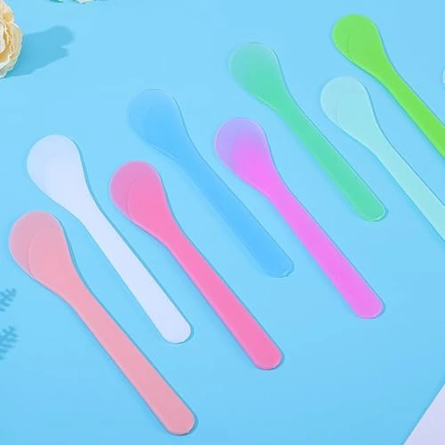 Alt view image 3 of 7 - 10 PCS 5inch Makeup Scoops, 10 Color Plastic Beauty Spoon Face Mask Plastic Spoon Reusable Cosmetic Dig Scoop Spatula Mask Tip, Masks Mixing Spoons Reusable FacialSkin Care Tools for DIY Facemask
