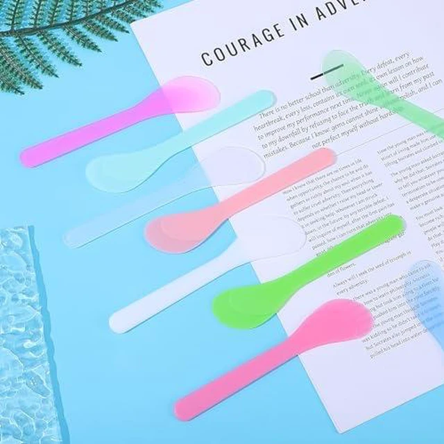 Alt view image 7 of 7 - 10 PCS 5inch Makeup Scoops, 10 Color Plastic Beauty Spoon Face Mask Plastic Spoon Reusable Cosmetic Dig Scoop Spatula Mask Tip, Masks Mixing Spoons Reusable FacialSkin Care Tools for DIY Facemask