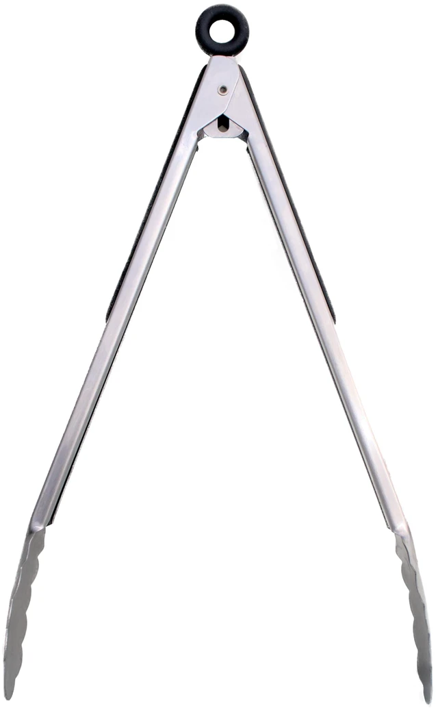 Main image of BBQ Campfire 12" Stainless Steel Tongs for Outdoor Cooking, Camping, Grilling, Turning Meat, Flipping Vegetables