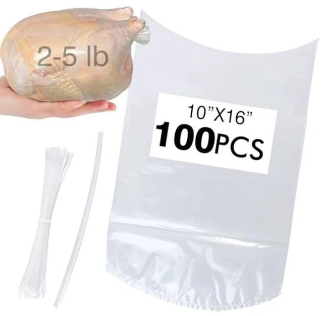 Alt view image 3 of 10 - Poultry Shrink Bags, 30 Pack 10x16 Inches Clear Chicken Bag With 30 Zip Ties And A Silicone Straw For Chickens, Rabbits