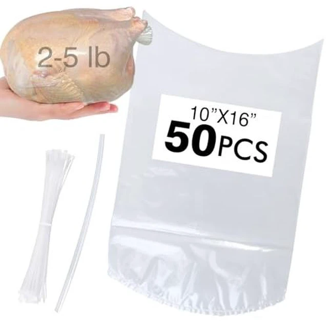 Alt view image 5 of 10 - Poultry Shrink Bags, 30 Pack 10x16 Inches Clear Chicken Bag With 30 Zip Ties And A Silicone Straw For Chickens, Rabbits