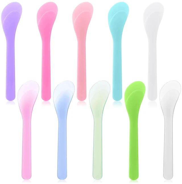 Main image of 10 PCS 5 Inch Cosmetic Spatula, Skincare Lotion Spatula Face Cream Spatula, Makeup Beauty Spoon Reusable Cosmetic Mask Mixing Scoop Tool for Lotions Creams DIY Home Salon (Random Color)