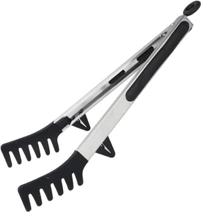 Alt view image 2 of 2 - Upgraded 12inch Silicone Spaghetti Spoon & Pasta Tong,Non-stick Sturdy Pasta Fork with Teeth,Stainless Steel Handle Spaghetti Tong, Food Clip for Spaghetti Noodles,Server Spoon for Cooking and Ser