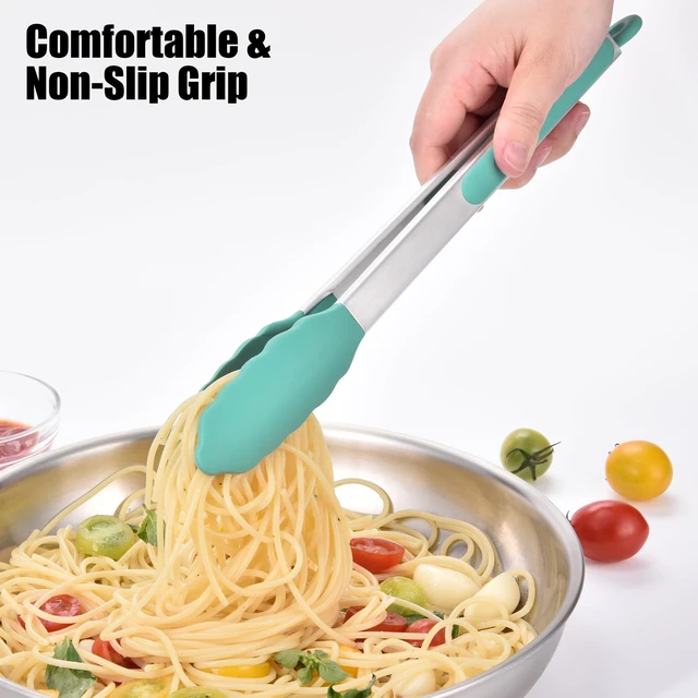 Alt view image 6 of 7 - 2 Pieces Bamboo Toast Tongs, 10.2 Inches Long Wood Toaster Tongs with Anti-slip Design, Tongs for Cooking with Cooking Oil Coating