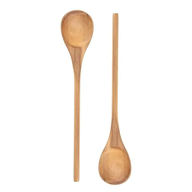Alt view image 3 of 4 - Wooden Spoons for Cooking, MZROO Wooden Spoon 12.5 Inch Long Handle Wooden Cooking Spoon Mixing spoons Tasting Spoons for Nonstick Cookware
