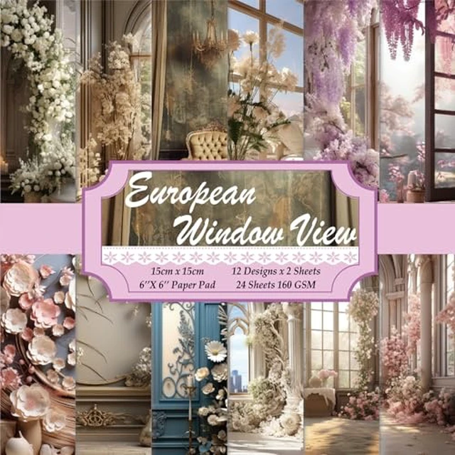 Alt view image 4 of 5 - 6x6" Scrapbooking Paper Pad Single Sided Decorative Colored Papers