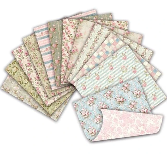 Alt view image 3 of 5 - 6x6 Scrapbook Patterned Paper Pad 160gsm ,24 Sheets Double-Sided Blue Boho Tone decoupage scrapbook kit junk journal supplies Blue Scrapbooking Supplies Decorative Craft Papers.