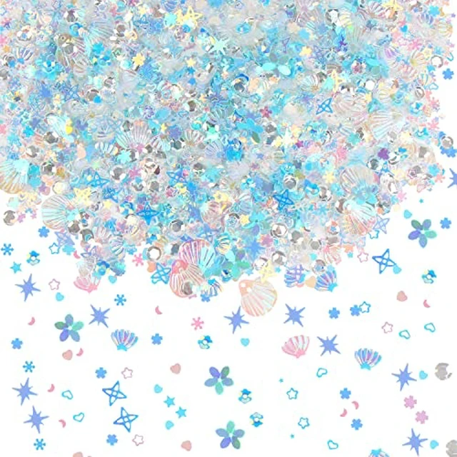 Alt view image 4 of 5 - 50 Gram Mixed Craft Sequins and Spangles,Iridescent Pink Assorted Shapes & Sizes Sequins for Nails, DIY Arts Crafts