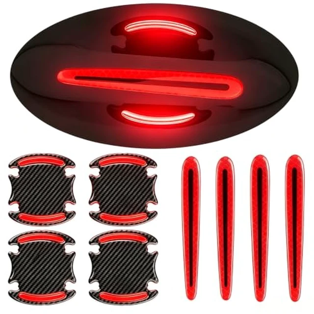 Alt view image 5 of 6 - 8Pcs Car Door Handle Protector Reflective Sticker,3D Carbon Fiber Universal Door Handle Scratch Protector Cover,Self-Adhesive & Non-Marking,Paint Guard Protective Films (White)