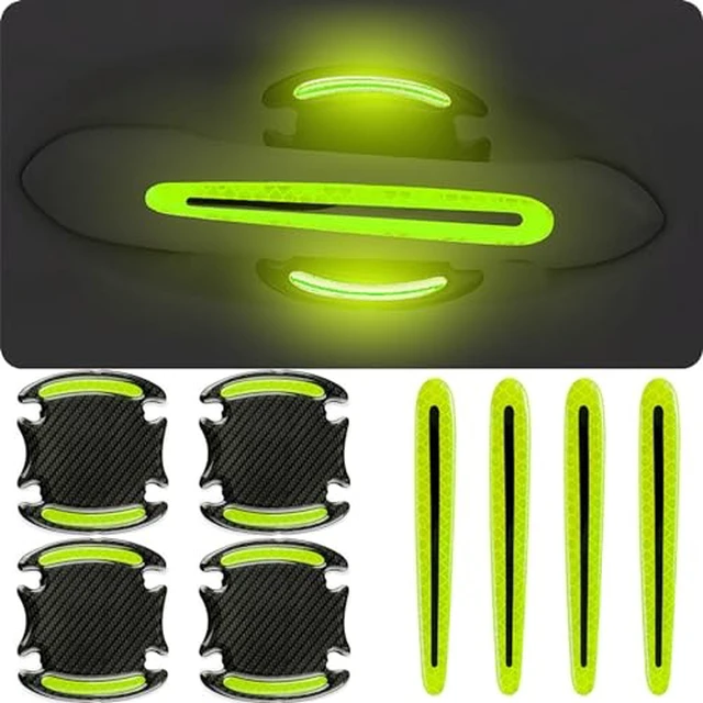 Alt view image 6 of 6 - 8Pcs Car Door Handle Protector Reflective Sticker,3D Carbon Fiber Universal Door Handle Scratch Protector Cover,Self-Adhesive & Non-Marking,Paint Guard Protective Films (White)