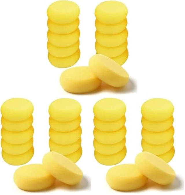 Alt view image 2 of 2 - 6 Pcs Round Painting Sponge 2.96 Inch Craft Clay Yellow