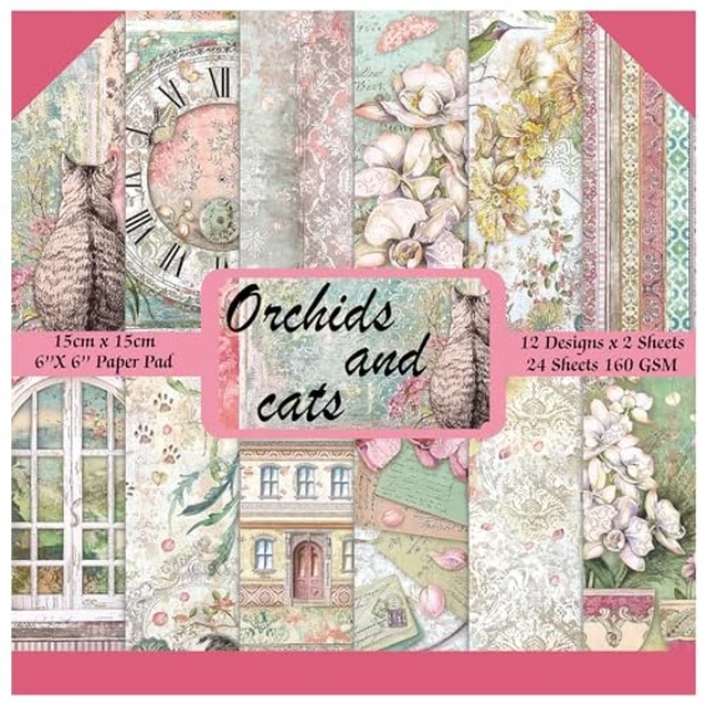 Alt view image 2 of 5 - 24 Sheets 6"x6" Scrapbook Paper Single-Sided Pattern Decorative Paper