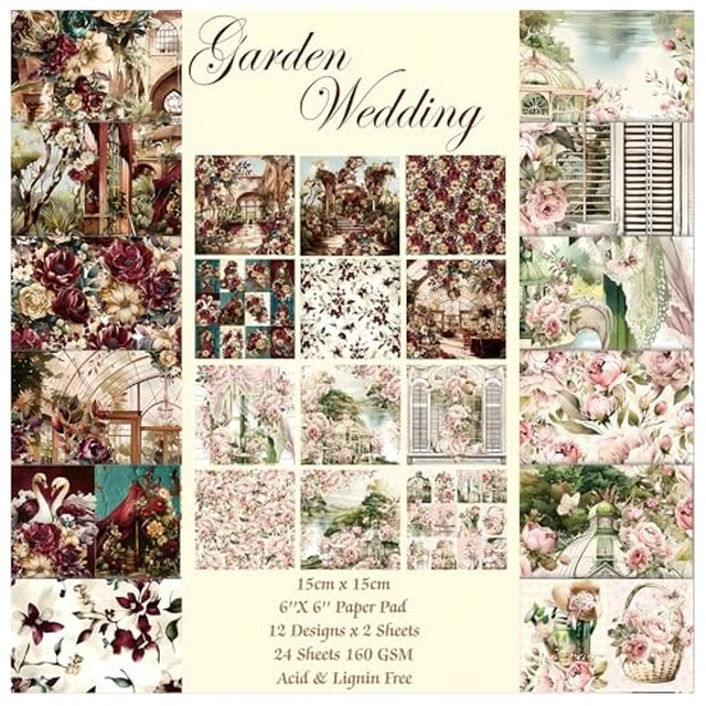 Alt view image 2 of 6 - Scrapbook Paper, 24 Sheets 6"×6" 160gsm Single-Sided Patterned Cardstock