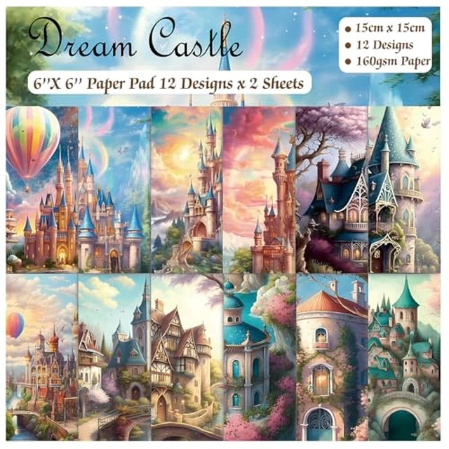 Alt view image 5 of 5 - Scrapbook Paper, 24 Sheets 6"×6" 160gsm Single-Sided Patterned Cardstock