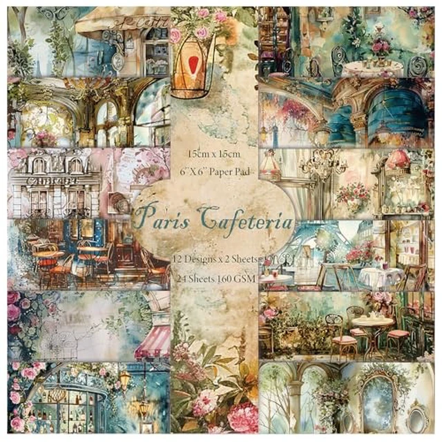Alt view image 2 of 5 - 24 Sheets 6"x6" Scrapbook Paper Single-Sided Pattern Decorative Paper