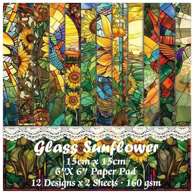 Alt view image 3 of 5 - 24 Sheets 6"x6" Scrapbook Paper Single-Sided Pattern Decorative Paper