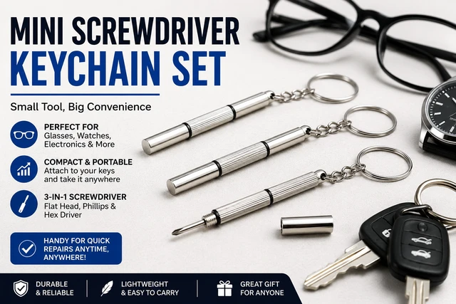 Alt view image 3 of 3 - 3 PCS 3-in-1 Glasses Repair Kit, Portable Mini Screwdrivers Set