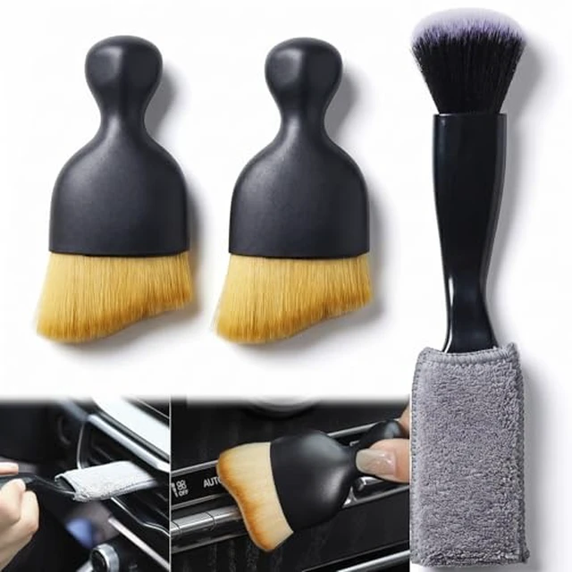 Alt view image 2 of 2 - 3 Pcs Exquisite Microfiber Duster Brushes, Car Detailing Brushes, Feather Duster, Efficient Dust Removal, Cleaning Tool Perfect for Computers, Keyboards, Car Interior, Photo Frames, Digital Devices