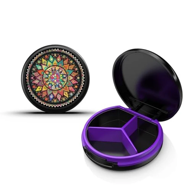 Alt view image 2 of 7 - Small Pill Case for Purse, Mini Travel Pill Organizer