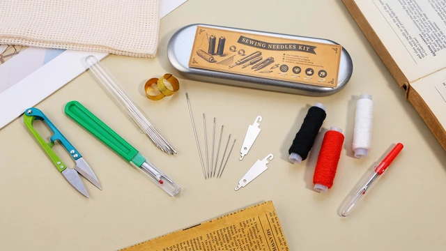 Alt view image 2 of 4 - 42 PCS Big Eye Steel Sewing Needles Kit Steel Needles for Hand Sewing