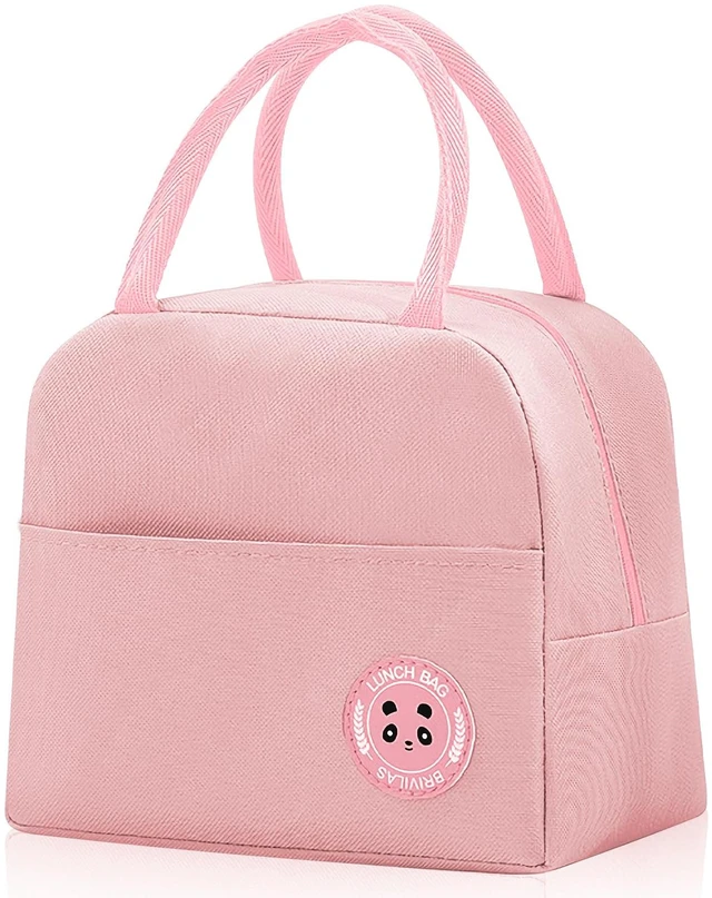 Main image of Insulated Lunch Bag for Men Women, Small Portable Reusable Lunch Cooler Tote Bag, Leakproof Thermal Lunch Box for Work Picnic Travel, Pink
