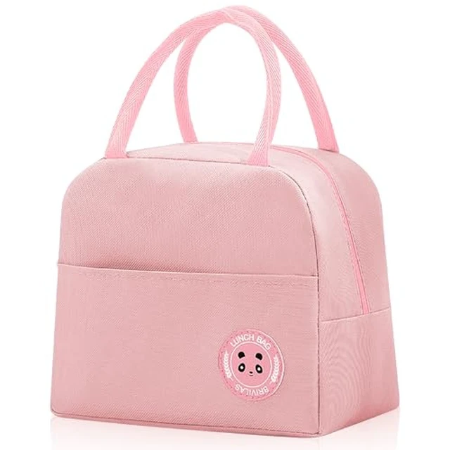 Alt view image 2 of 4 - Insulated Lunch Bag for Men Women, Small Portable Reusable Lunch Cooler Tote Bag, Leakproof Thermal Lunch Box for Work Picnic Travel, Pink