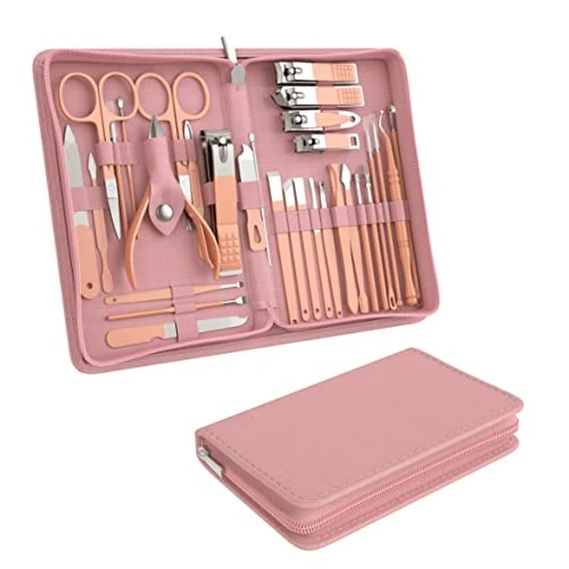 Alt view image 4 of 4 - Manicure and Pedicure Kit, 12-Piece Premium Grooming Set with Nail Clippers, Facial Care Tools, and Luxurious Travel Case for Men and Women