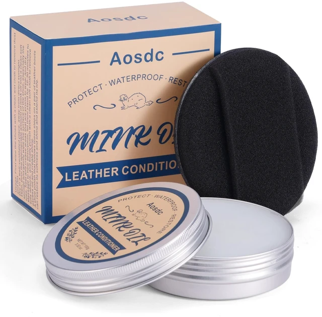 Main image of Mink Oil Leather Conditioner and Cleaner 3.52 oz - Premium Waterproof Formula for Leather Cowboy Boots,Natural Waterproof Soften and Restore Shoes, Jackets, Hats, Baseball Gloves Saddles,