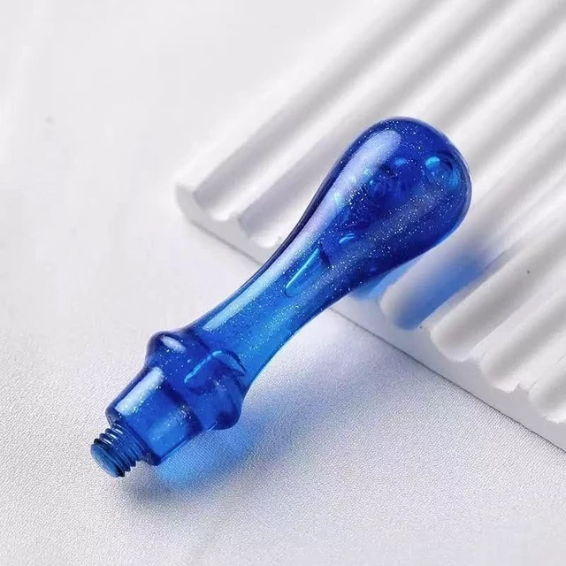 Alt view image 3 of 6 - 2 Pcs Wax Seal Stamp Handle Only, Resin Handle Replacement Sealing Stamp Handle, Bubble Handle Wax Stamp for Wedding Invitations, Thanksgiving Cards, Envelopes, Gift Wrapping (Blue and Green)