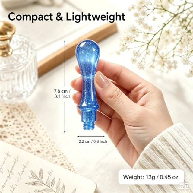 Alt view image 5 of 6 - 2 Pcs Wax Seal Stamp Handle Only, Resin Handle Replacement Sealing Stamp Handle, Bubble Handle Wax Stamp for Wedding Invitations, Thanksgiving Cards, Envelopes, Gift Wrapping (Blue and Green)