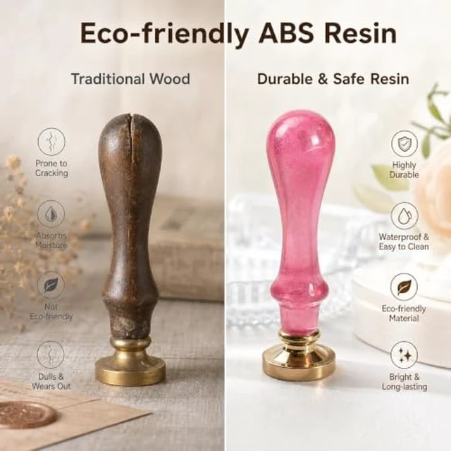 Alt view image 6 of 6 - 2 Pcs Wax Seal Stamp Handle Only, Resin Handle Replacement Sealing Stamp Handle, Bubble Handle Wax Stamp for Wedding Invitations, Thanksgiving Cards, Envelopes, Gift Wrapping (Blue and Green)