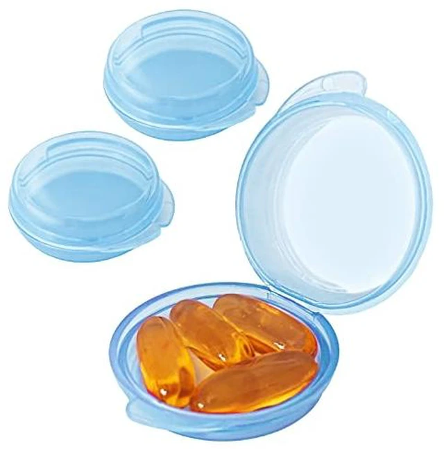 Alt view image 3 of 7 - Small Pill Box (3 Pack), Daily Mini Pill Organizer Portable for Purse Pocket,Travel Pill Case Medicine Storage Container Earplug Case (Blcak