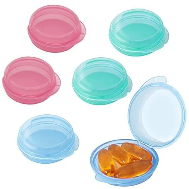 Alt view image 4 of 7 - Small Pill Box (3 Pack), Daily Mini Pill Organizer Portable for Purse Pocket,Travel Pill Case Medicine Storage Container Earplug Case (Blcak