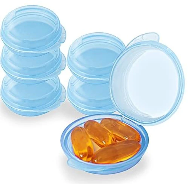 Alt view image 5 of 7 - Small Pill Box (3 Pack), Daily Mini Pill Organizer Portable for Purse Pocket,Travel Pill Case Medicine Storage Container Earplug Case (Blcak