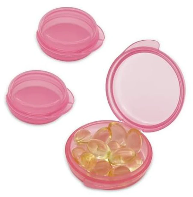 Alt view image 7 of 7 - Small Pill Box (3 Pack), Daily Mini Pill Organizer Portable for Purse Pocket,Travel Pill Case Medicine Storage Container Earplug Case (Blcak