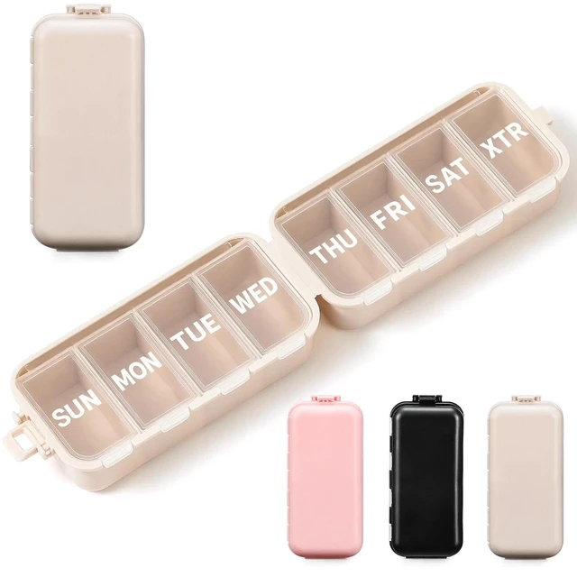 Main image of Foldable & Portable Weekly Pill Organizer, Week Daily 7 Day Travel Pill Box