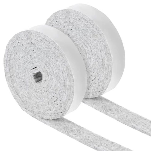 Alt view image 2 of 3 - 2 Rolls Felt Strip with Adhesive Backing, Non Slip Cuttable Felt Tape Self Adhesive Furniture Pads for Protecting Furniture Surfaces Hardwood Floor Chair Wall (Gray, 1/2x60in)