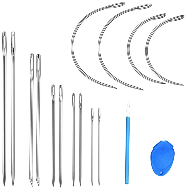 Main image of 14PCS Hand Sewing Needles Kit, Heavy Duty Large Eye Leather Needle